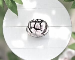 focal silver lotus flower bead to be used by jewelry artists in their jewelry